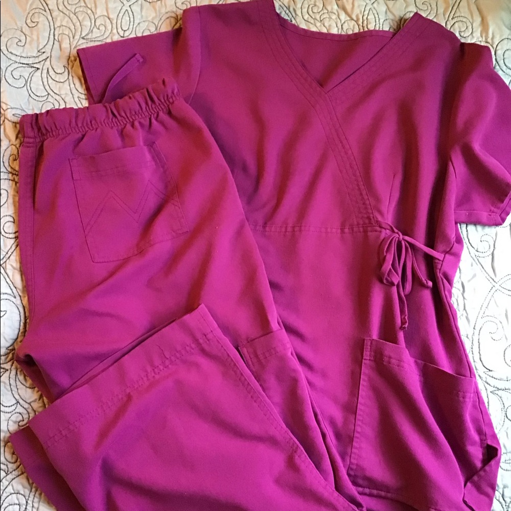 Maroon scrubs